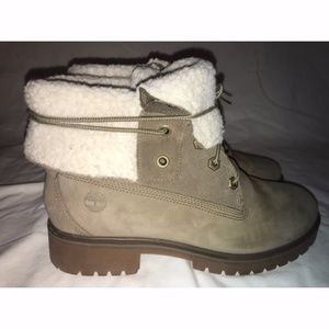 Womens Fur Lined Timberland Fold Down Boots